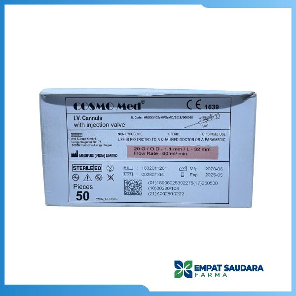 I.V Canula No. 20 G Cosmomed