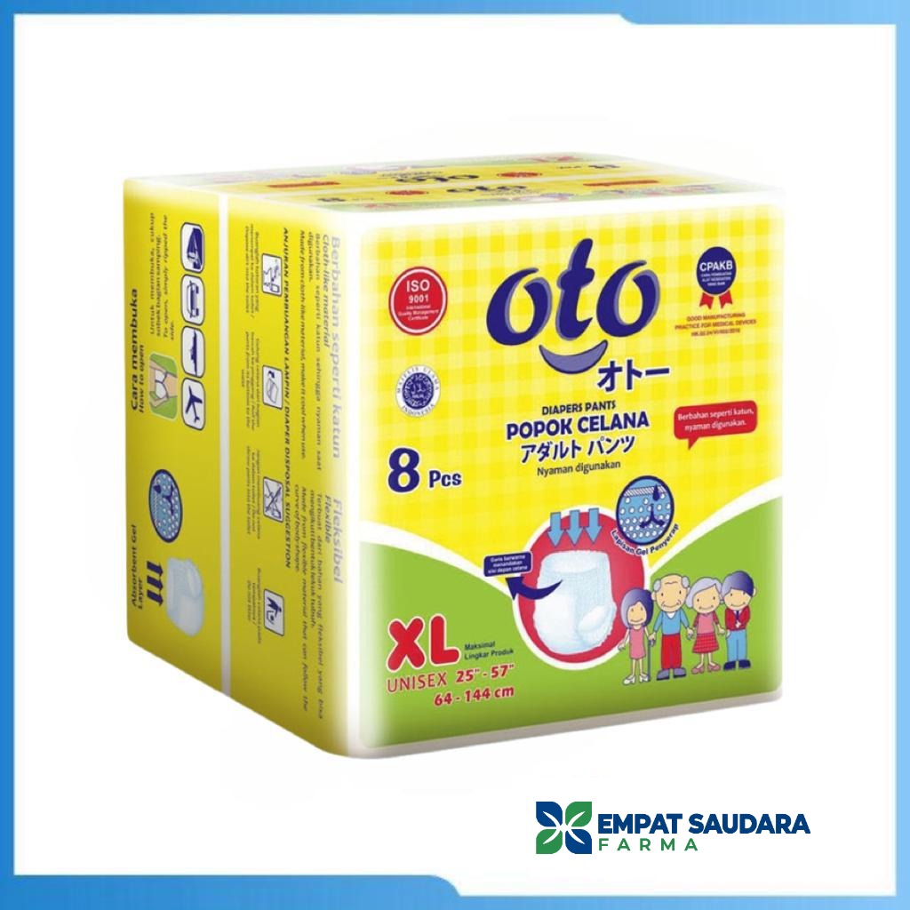 OTO Diapers Adult / Popok Dewasa model Celana ukuran XL, isi 8 pcs