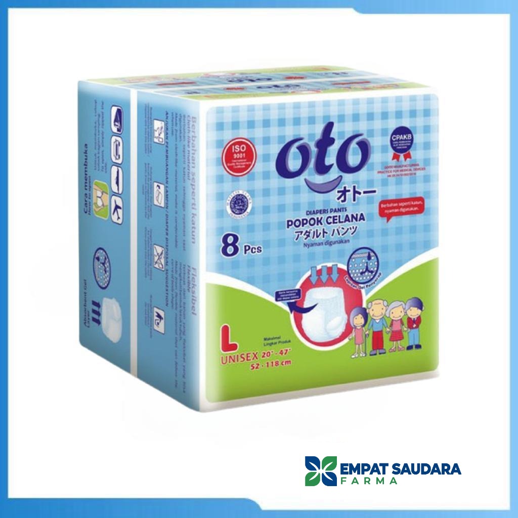 OTO Diapers Adult / Popok Dewasa model Celana ukuran L, isi 8 pcs