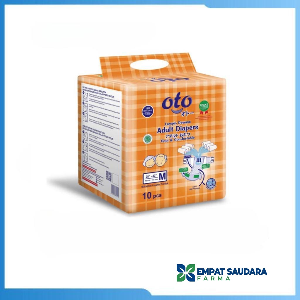 OTO Diapers Adult / Popok Dewasa model Perekat ukuran M, isi 10 pcs
