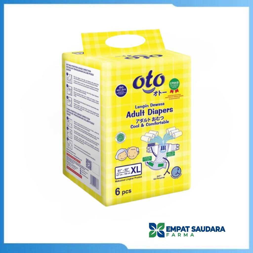OTO Diapers Adult / Popok Dewasa model Perekat ukuran XL, isi 6 pcs